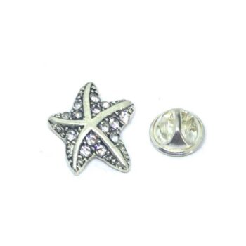 Crystal Starfish Lapel Pin