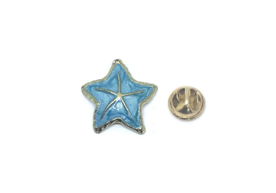 Blue Enamel Starfish Lapel Pin