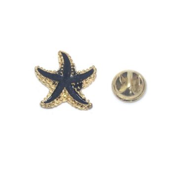 Black Enamel Starfish Lapel Pin