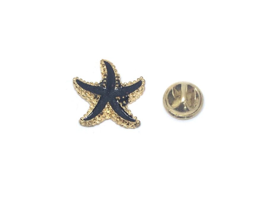 Black Enamel Starfish Lapel Pin