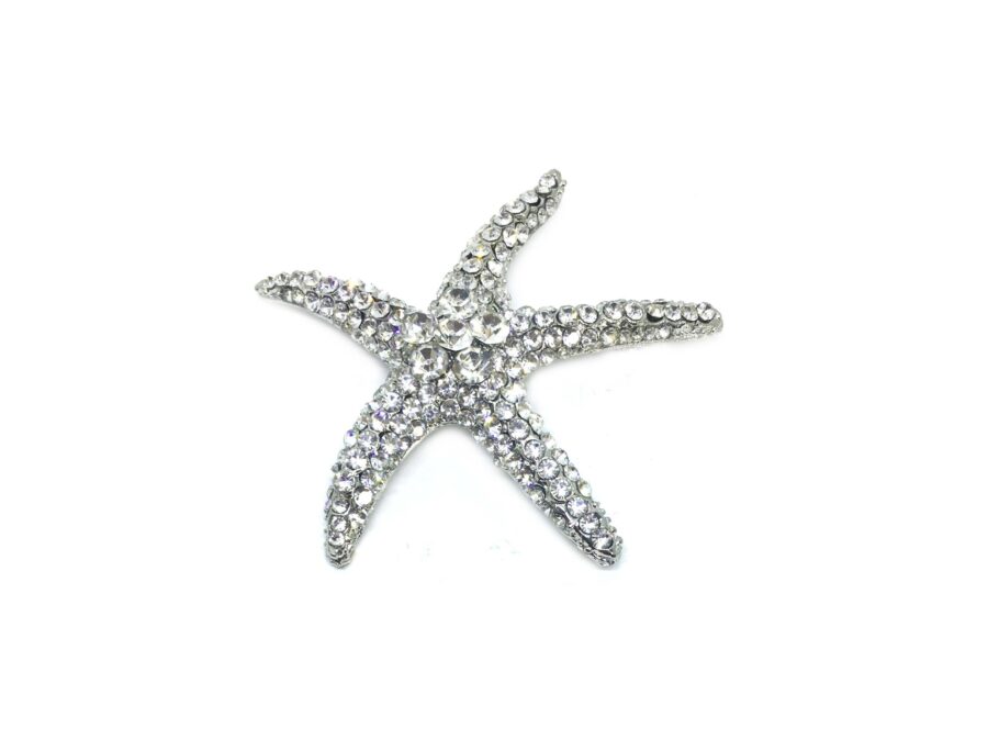 Crystal Starfish Brooch Pin