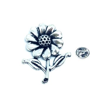 Silver plated Sunflower Lapel Pin