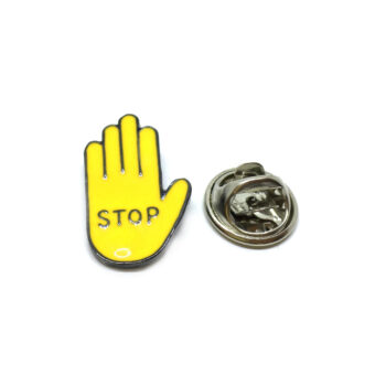 "STOP" Word Lapel Pin