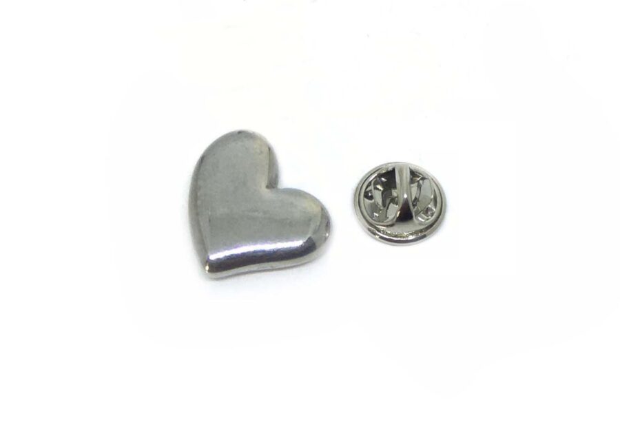 Tiny Silver Plated Heart Lapel Pin