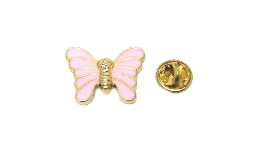 Pink Enamel Butterfly Pin