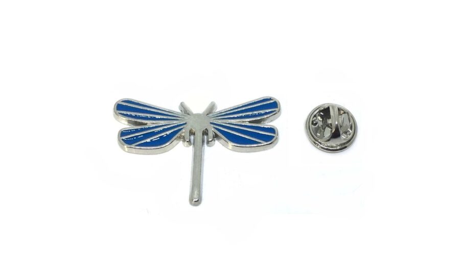 Blue Enamel Dragonfly Lapel Pin