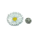 White Enamel Sunflower Lapel Pin