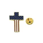 Cross American Flag Christian Lapel Pin
