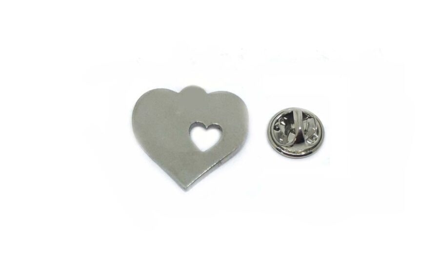 Silver Plated Tiny Heart Lapel Pin