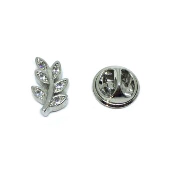 Crystal Leaf Small Lapel Pin