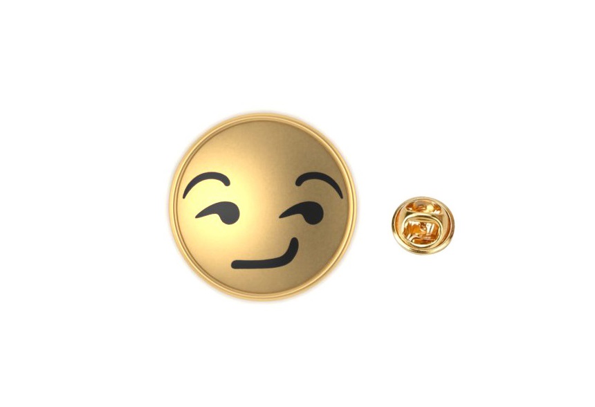 Enamel Smiley Face Brooch Pin
