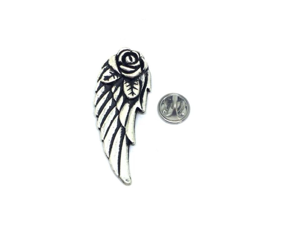 Rose Feather Lapel Pin