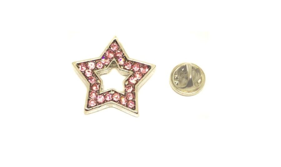 Rhinestone Gold plated Star Lapel Pin