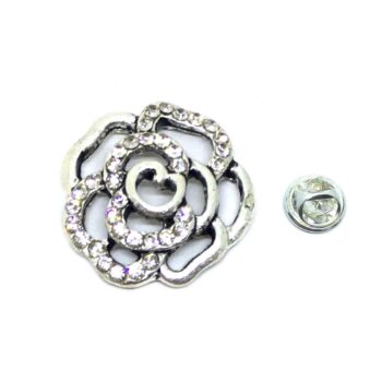Crystal Rose Lapel Pin