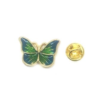 Green Enamel Butterfly Lapel Pin