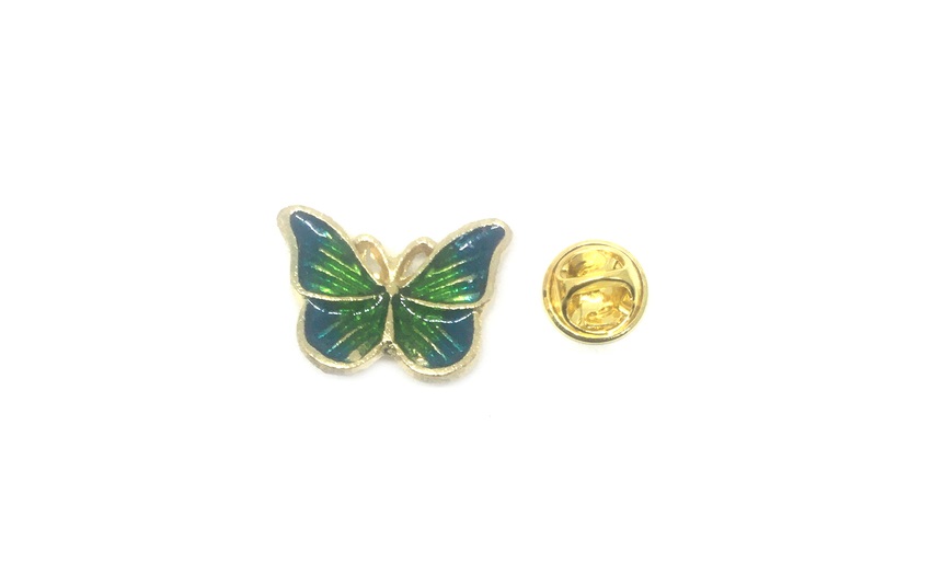 Green Butterfly Pin Badge