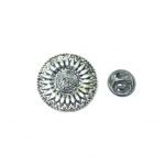 Silver Vintage Sunflower Pin