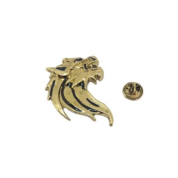 Gold plated Lion Head Lapel Pin
