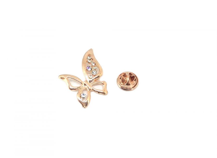 Gold Plated Butterfly Lapel Pin