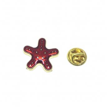 Red Enamel Starfish Lapel Pin