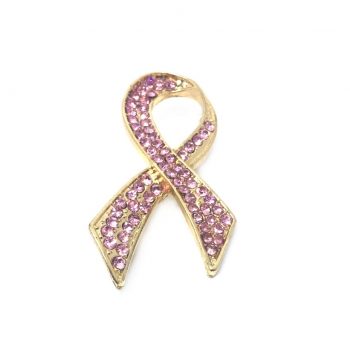 Breast Cancer Pink Ribbon Brooch