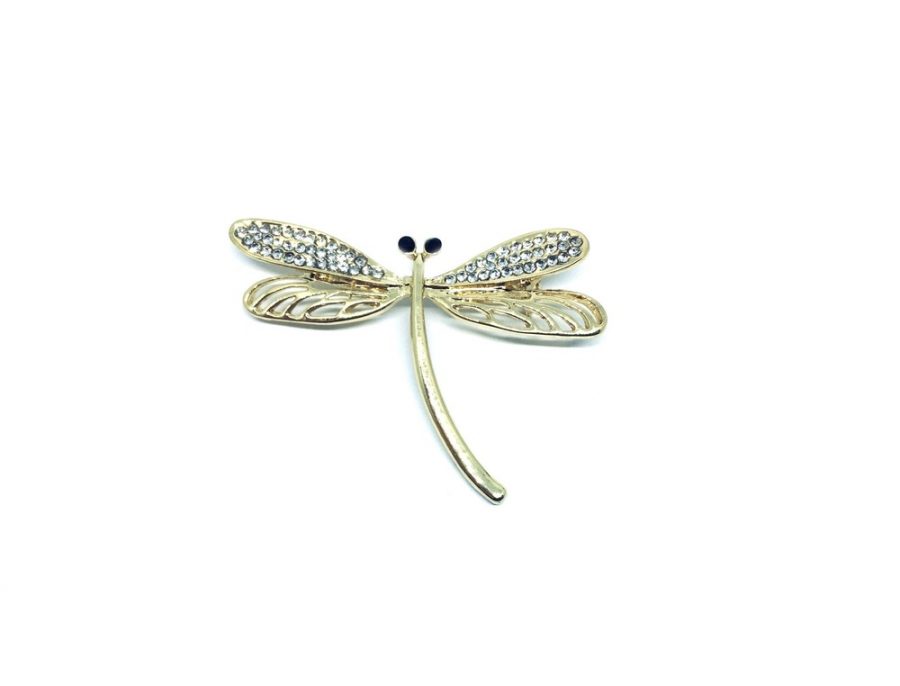 Rhinestone Dragonfly Brooch Pin