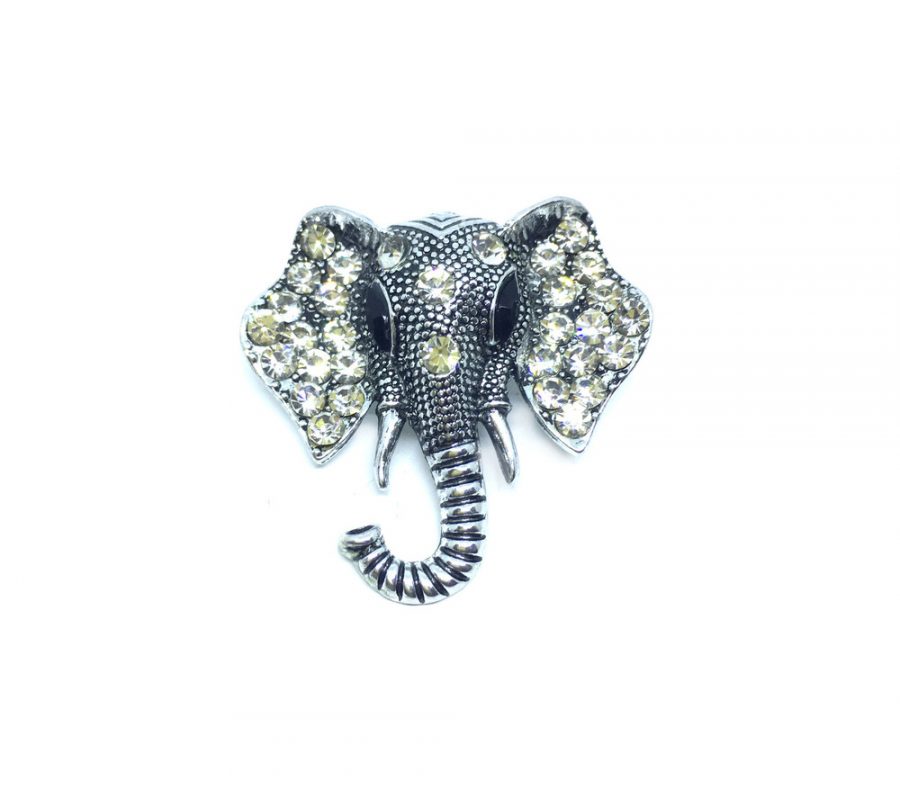 Rhinestone Elephant Brooch Pin