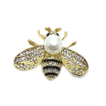 Pearl & Rhinestone Bee Pin