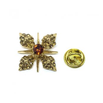 Rhinestone Flower Lapel Pin