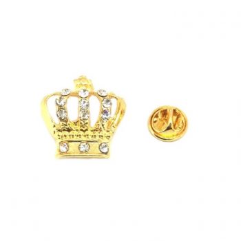 Rhinestone Crown Lapel Pin