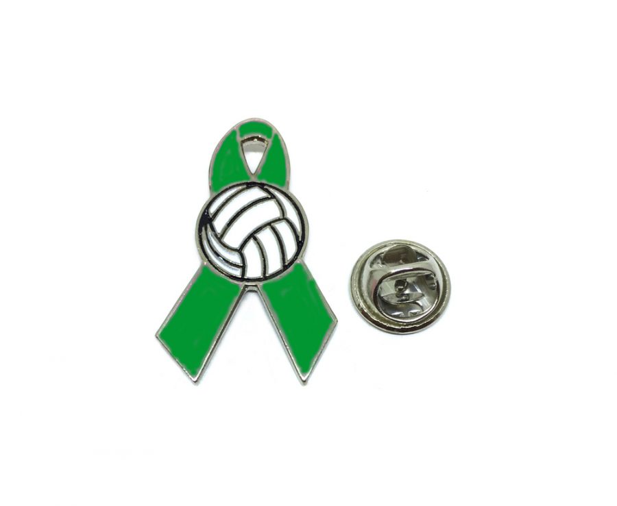 Mental Health Volleyball Ribbon Pin