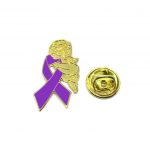 Purple Ribbon Angel Lapel Pin