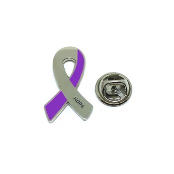 Purple Ribbon Hope Pin
