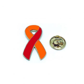 Red And Orange Awareness Ribbon Pin