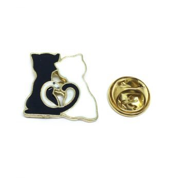 Black And White Cat Lapel Pin