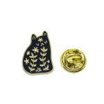 Black Enamel Cat Lapel Pin