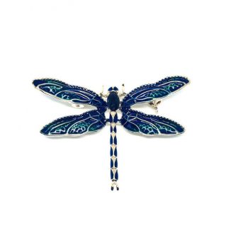 Blue Enamel Butterfly Brooch