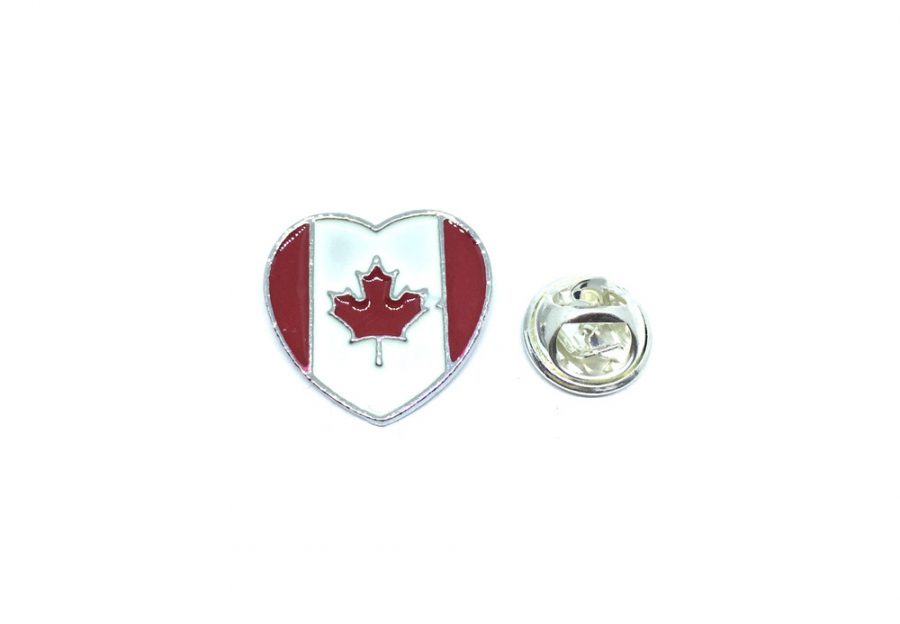 Canada Flag Heart Pin
