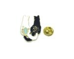 Black and White Cat Enamel Pin