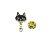 Black Cat Face Pin