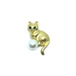 Gold Cat Brooch