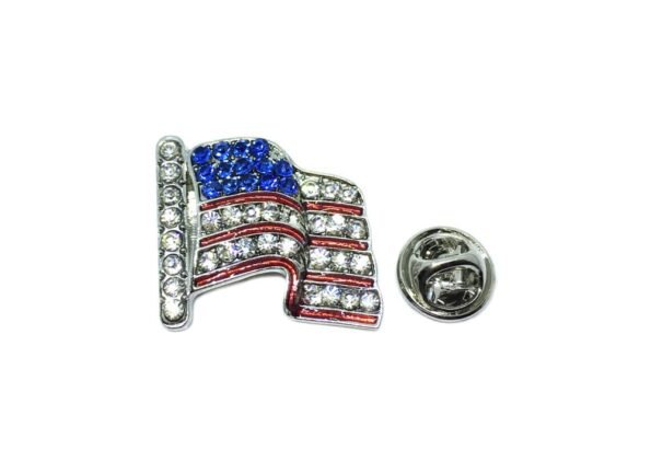 American Flag Rhinestone Pin