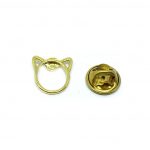 Gold Cat Face Pin
