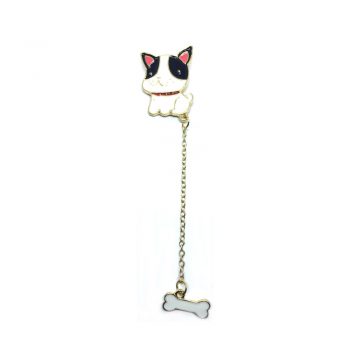 Poodle French Bulldog Pin with Bone charm