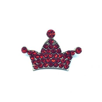 Red Rhinestone Crown Pin