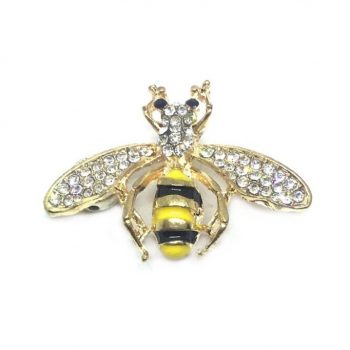 Rhinestone Bee Brooch Pin