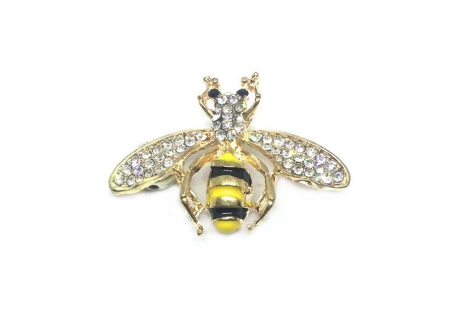 Rhinestone Bee Brooch Pin
