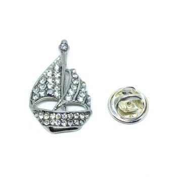 Rhinestone Boat Pin