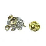 Rhinestone Elephant Lapel Pin