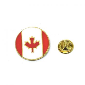 Round Canada Flag Lapel Pin
